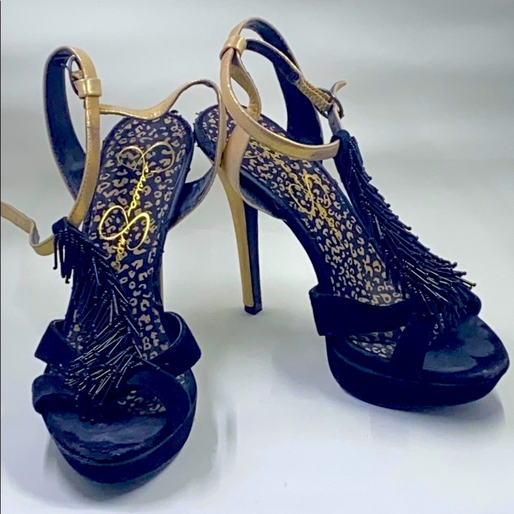 Jessica Simpson Platform Strappy Beaded Heels